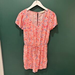 BeBop Coral Pink Floral Romper